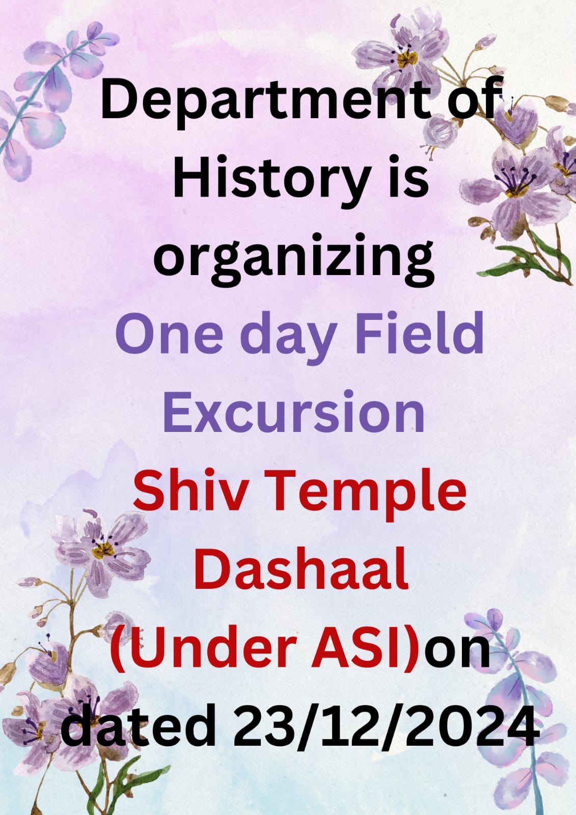 One day field excursion to Shiv Temple Dashal